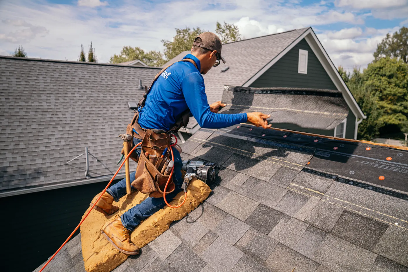 Roof inspection documented on a Maxwell home